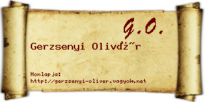 Gerzsenyi Olivér névjegykártya
